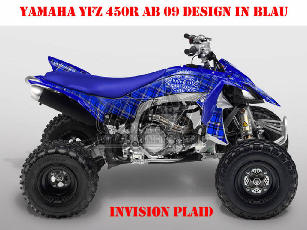 Invision Plaid Blau für Yamaha YFZ 450R 2009-2013